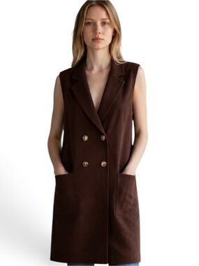 IJOAH Women’s Chocolate Brown Long Sweater Vest